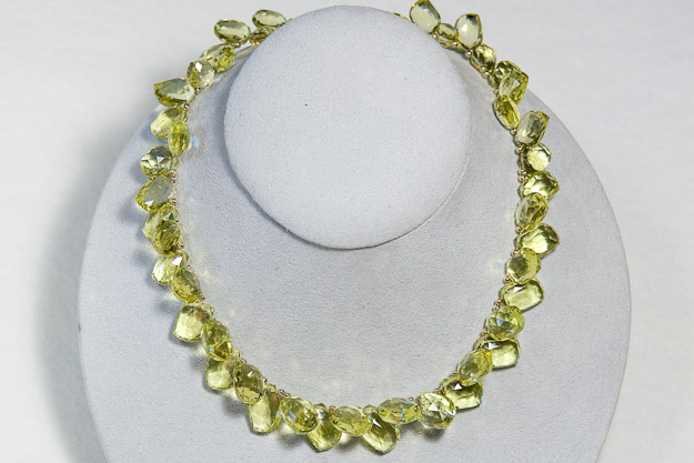 Stunning green/gold citrine with 14k gold clasp     $695