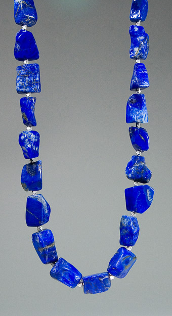 Lapis lazuli  chunky beads with sterling silver accent  $185