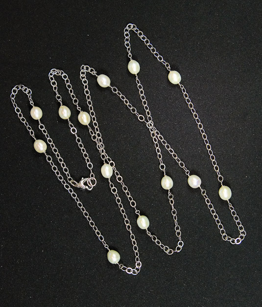 Sterling silver with cultured freshwater pearls      $105