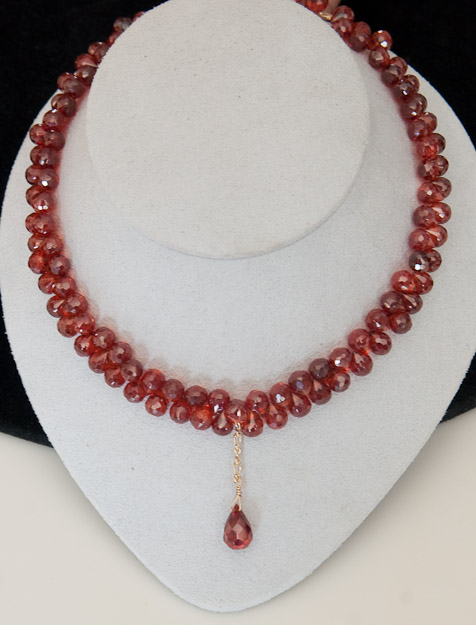 Ruby CZs with 14k gold filled chain   $185